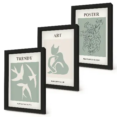 Ilustraciones elegantes de Henri Matisse tríptico enmarcado