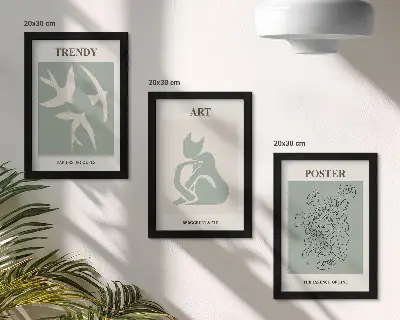 Ilustraciones elegantes de Henri Matisse tríptico enmarcado