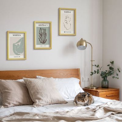 Juego de 3 cuadros decorativos Elegantes pinturas con motivos abstractos de Henri Matisse.