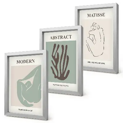 Juego de 3 cuadros decorativos con elegantes pinturas de motivos abstractos de Henri Matisse