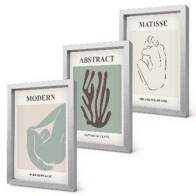 Juego de 3 cuadros decorativos Elegantes pinturas con motivos abstractos de Henri Matisse.