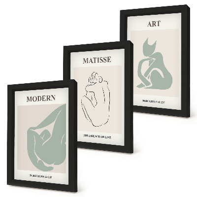 Tríptico enmarcado Figuras abstractas en tonos pastel de Henri Matisse