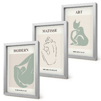 Tríptico enmarcado Figuras abstractas en tonos pastel de Henri Matisse