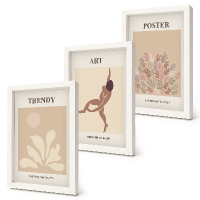 Juego de 3 cuadros decorativos Formas y figuras abstractas de Henri Matisse