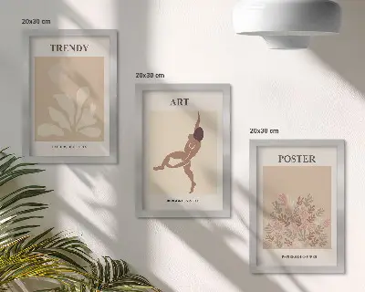 Juego de 3 cuadros decorativos con formas y figuras abstractas de Henri Matisse