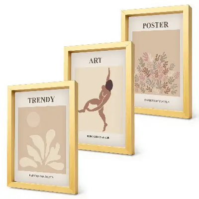 Juego de 3 cuadros decorativos con formas y figuras abstractas de Henri Matisse