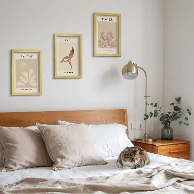 Juego de 3 cuadros decorativos con formas y figuras abstractas de Henri Matisse