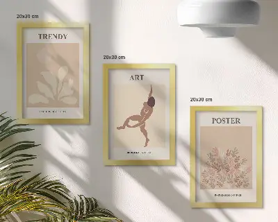 Juego de 3 cuadros decorativos con formas y figuras abstractas de Henri Matisse