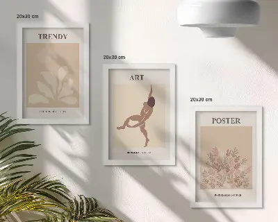 Juego de 3 cuadros decorativos con formas y figuras abstractas de Henri Matisse
