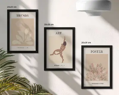 Juego de 3 cuadros decorativos con formas y figuras abstractas de Henri Matisse
