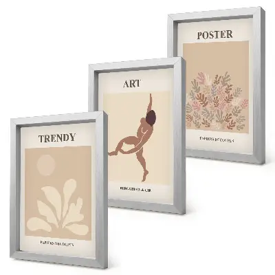 Juego de 3 cuadros decorativos con formas y figuras abstractas de Henri Matisse