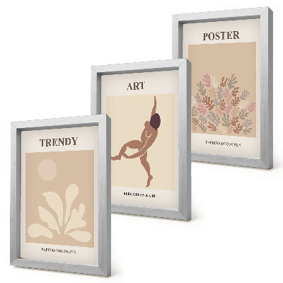 Juego de 3 cuadros decorativos Formas y figuras abstractas de Henri Matisse