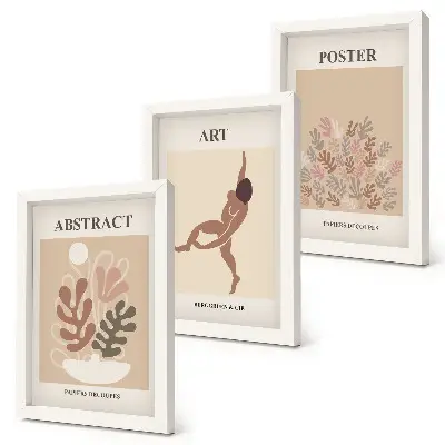 Tríptico de composiciones abstractas de Henri Matisse enmarcado