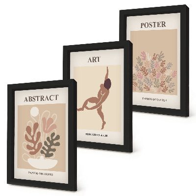 Tríptico enmarcado Elegantes composiciones abstractas de Henri Matisse