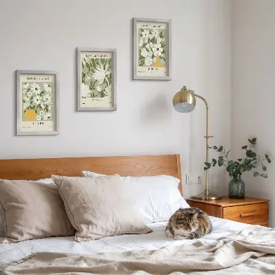 Juego de 3 cuadros decorativos con diseños de carteles florales de Londres Tokio y Dublín