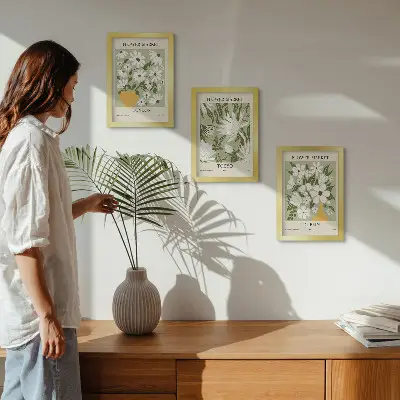Juego de 3 cuadros decorativos con diseños de carteles florales de Londres Tokio y Dublín
