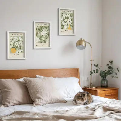 Juego de 3 cuadros decorativos con diseños de carteles florales de Londres Tokio y Dublín