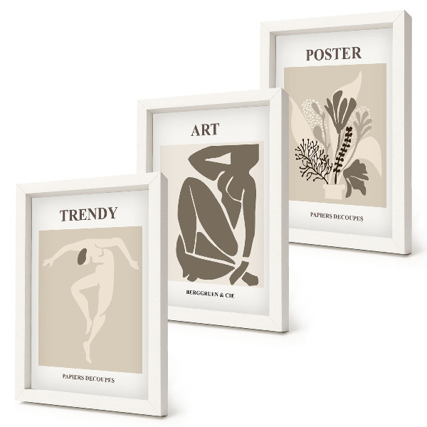 Tríptico enmarcado Figuras humanas con plantas, de Henri Matisse