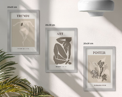 Tríptico enmarcado Figuras humanas con plantas, de Henri Matisse