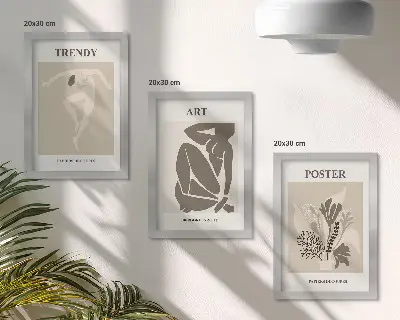 Figuras humanas con plantas de Henri Matisse tríptico enmarcado