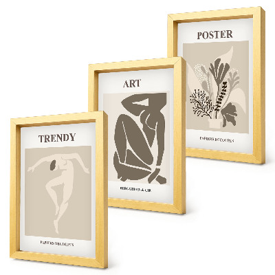 Tríptico enmarcado Figuras humanas con plantas, de Henri Matisse