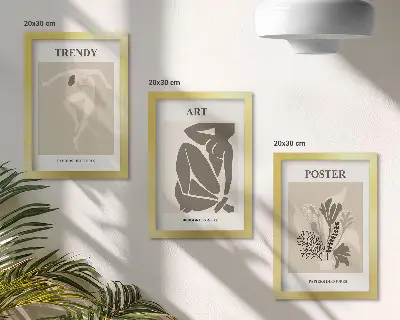 Figuras humanas con plantas de Henri Matisse tríptico enmarcado