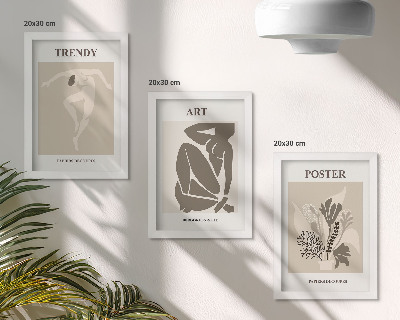Tríptico enmarcado Figuras humanas con plantas, de Henri Matisse