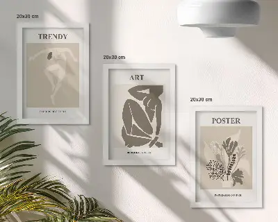 Figuras humanas con plantas de Henri Matisse tríptico enmarcado
