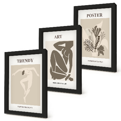 Tríptico enmarcado Figuras humanas con plantas, de Henri Matisse
