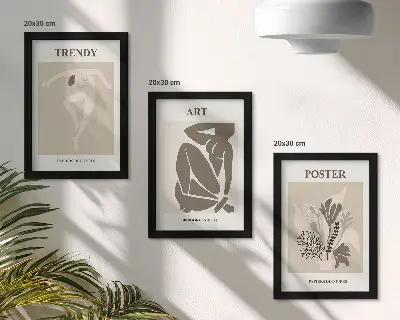 Figuras humanas con plantas de Henri Matisse tríptico enmarcado