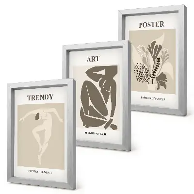 Figuras humanas con plantas de Henri Matisse tríptico enmarcado