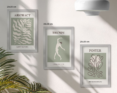 Tríptico enmarcado Diseños vegetales en tonos verdes de Henri Matisse