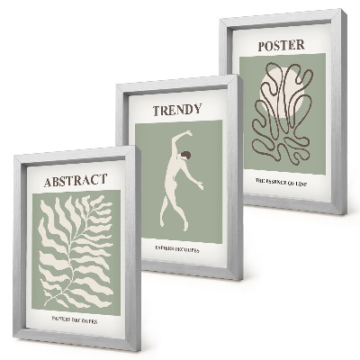 Tríptico enmarcado Diseños vegetales en tonos verdes de Henri Matisse