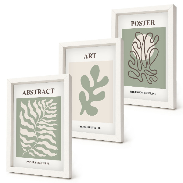 Juego de 3 cuadros decorativos Carteles con motivos florales de Henri Matisse
