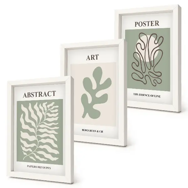 Juego de 3 cuadros decorativos con carteles de motivos florales de Henri Matisse
