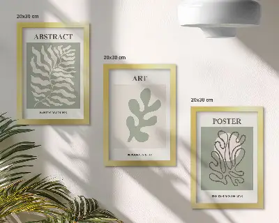 Juego de 3 cuadros decorativos con carteles de motivos florales de Henri Matisse