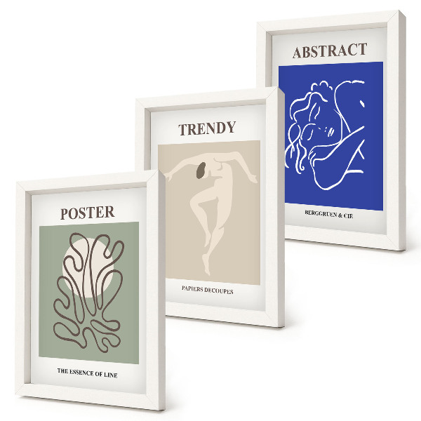Juego de 3 cuadros decorativos Ilustraciones al pastel de Henri Matisse