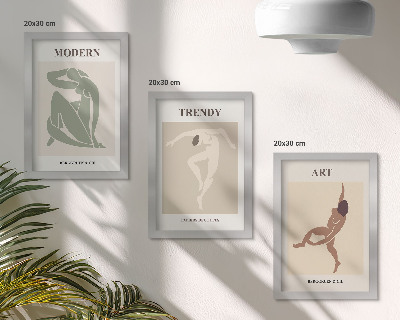 Tríptico enmarcado Personajes con estilo en tonos minimalistas