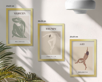 Tríptico enmarcado Personajes con estilo en tonos minimalistas