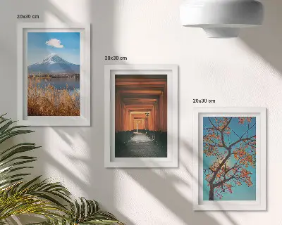 Tríptico de paisajes japoneses naturaleza y arquitectura de Asia enmarcado