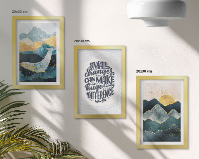 Juego de 3 cuadros decorativos Paisajes de montaña abstractos con inscripciones inspiradoras