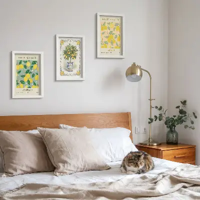Juego de 3 cuadros decorativos con carteles italianos de cítricos y frutas