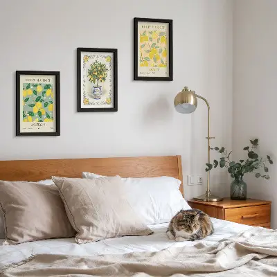 Juego de 3 cuadros decorativos con carteles italianos de cítricos y frutas