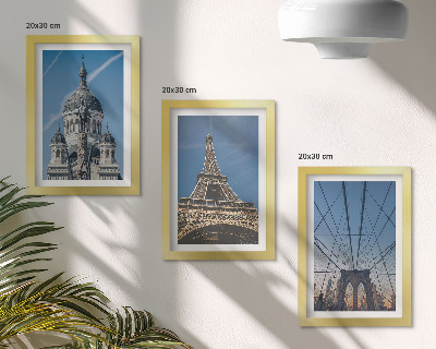 Tríptico enmarcado Vistas de edificios famosos de diversas ciudades del mundo.
