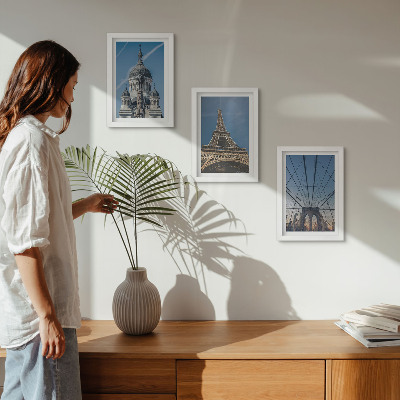 Tríptico enmarcado Vistas de edificios famosos de diversas ciudades del mundo.