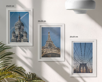 Tríptico enmarcado Vistas de edificios famosos de diversas ciudades del mundo.