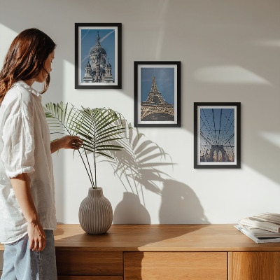 Tríptico enmarcado Vistas de edificios famosos de diversas ciudades del mundo.