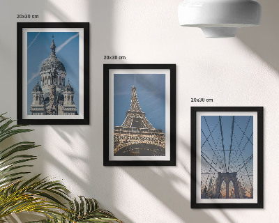 Tríptico enmarcado Vistas de edificios famosos de diversas ciudades del mundo.