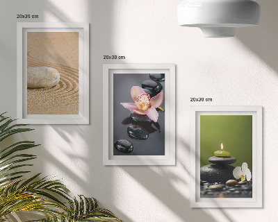 Juego de 3 cuadros decorativos Relajantes motivos de piedra que transmiten paz y zen.