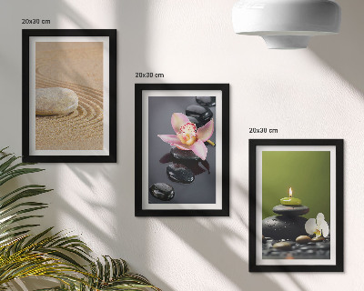 Juego de 3 cuadros decorativos Relajantes motivos de piedra que transmiten paz y zen.